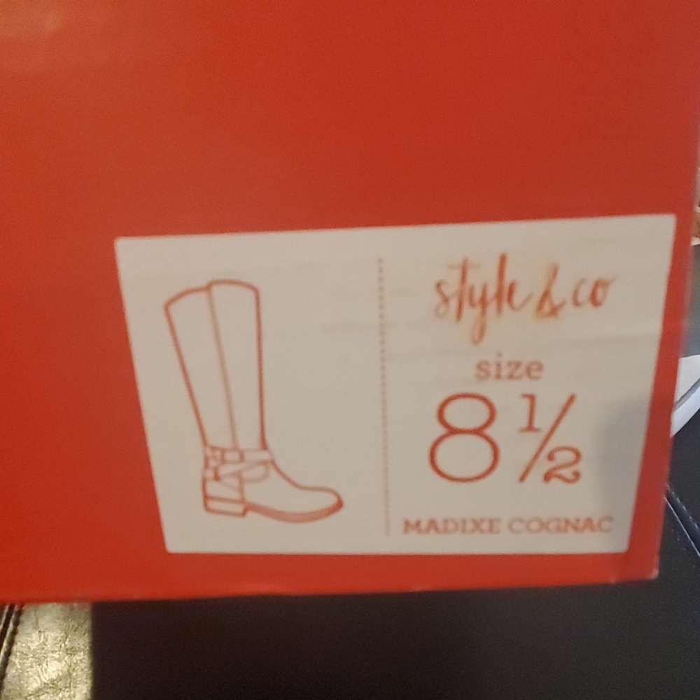 Style & Co riding boot sz 8.5.  NIB  Cognac - Picture 7 of 9